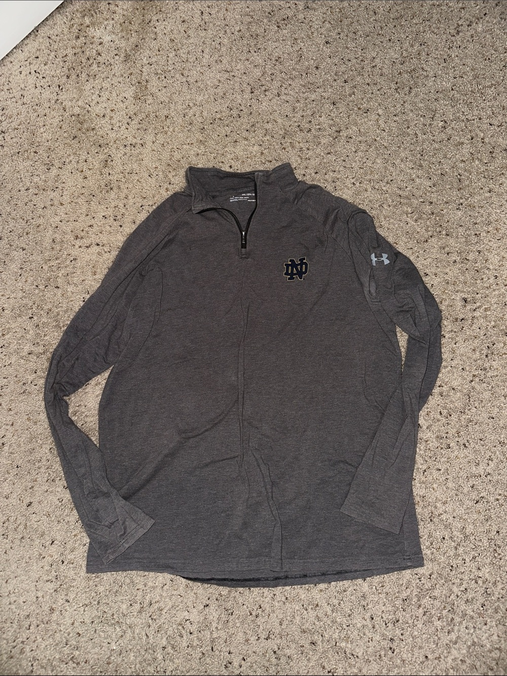 Grey Notre Dame Quarter Zip